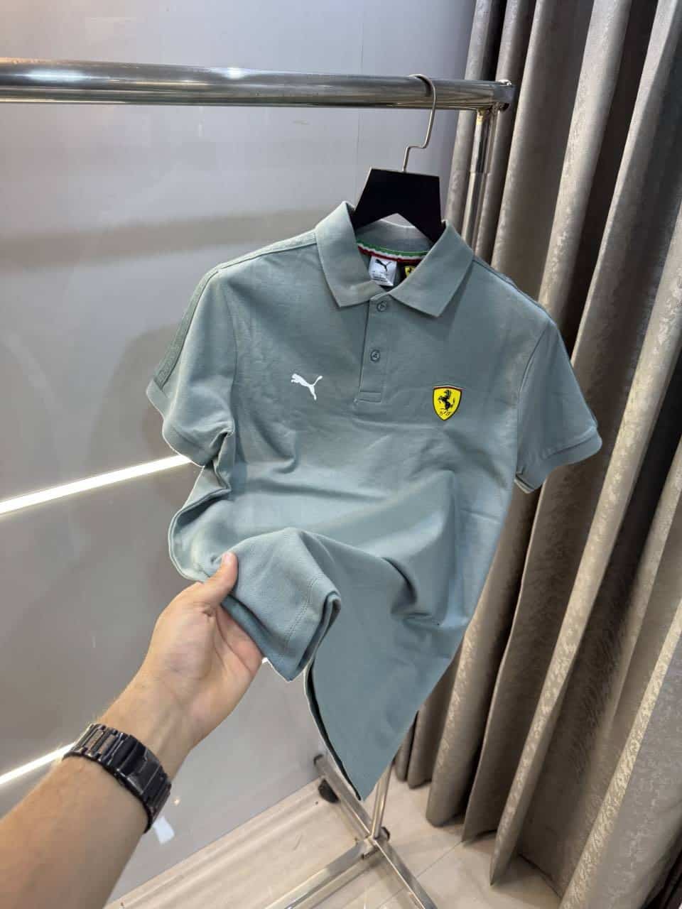 Pum a F3r-RARI Edition Aqua Green Premium Polo T-Shirt Main image