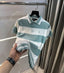 Ralph Lauren Aqua Green Stripes Premium Knitted Polo T-Shirt