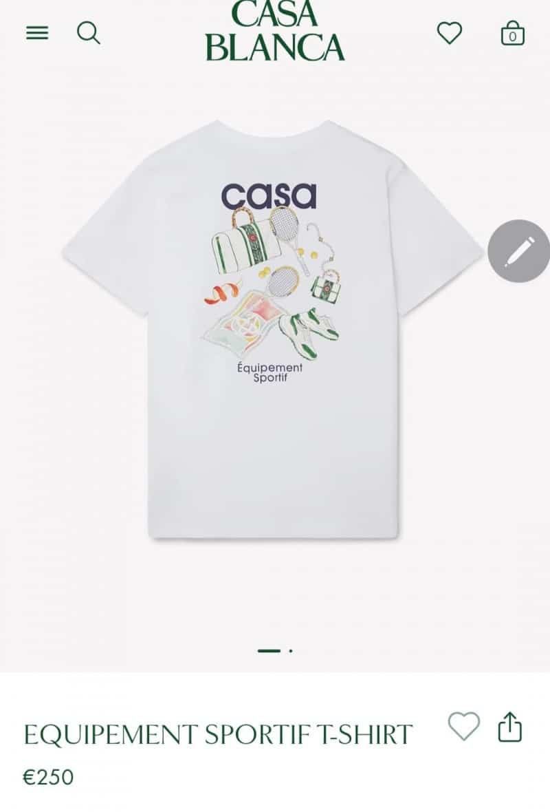 Casablanca off white B Back Print Imported T-Shirt Main image