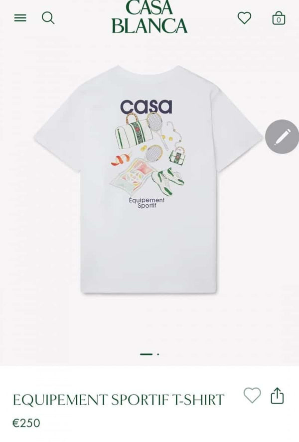 Casablanca off white B Back Print Imported T-Shirt