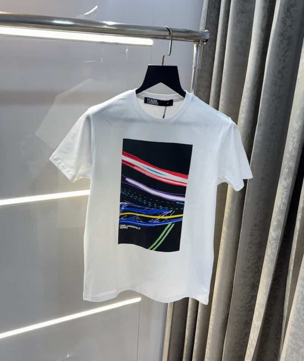 Karl Lagerfeld White Logo Print Imported T-Shirt