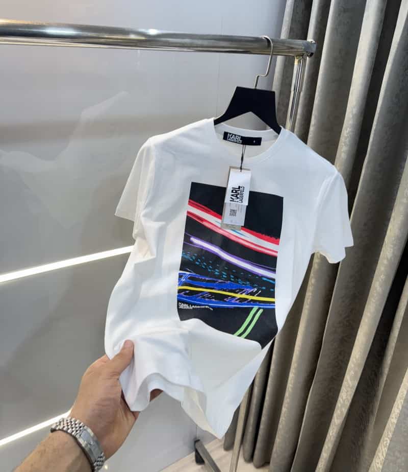 Karl Lagerfeld White Logo Print Imported T-Shirt