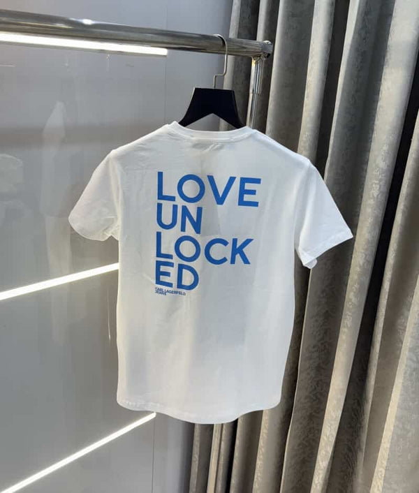 Karl Lagerfeld White Logo Print Imported T-Shirt