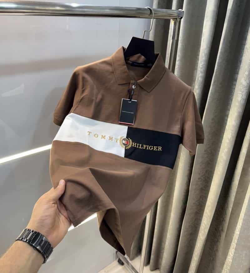 Tomm y Hilfiger Brown Embroidery Logo Premium Polo T-Shirt