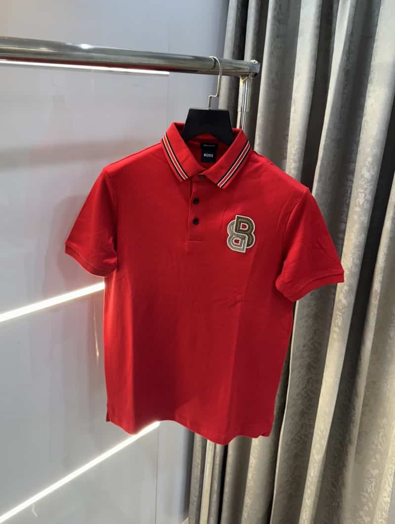 Hug o 60Ss Red Logo Work Premium Polo T-Shirt