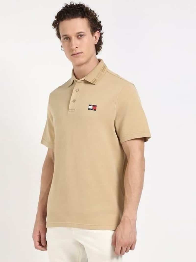 Tomm y Hilfiger Beige Embroidery Logo Premium Polo T-Shirt Main image