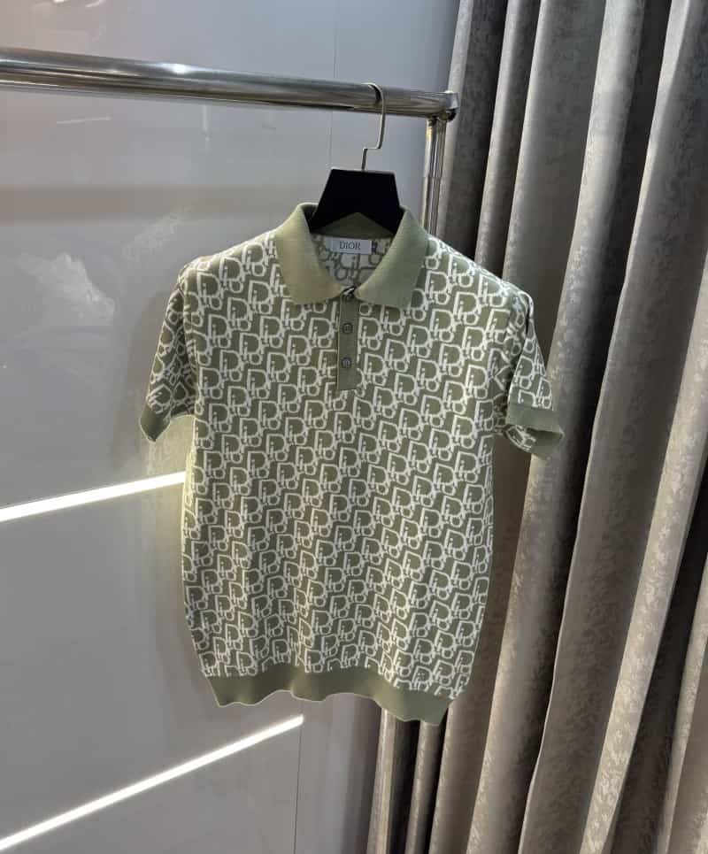 Christian Dio r Green Knitted Imported Polo T-Shirt Secondary image