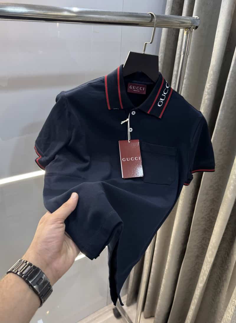 Gucc i Navy Blue Collar Look Imported Polo T-Shirt Secondary image