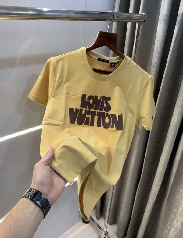 LoUI5 Vuitt0N Mustard Logo Work Imported T-Shirt