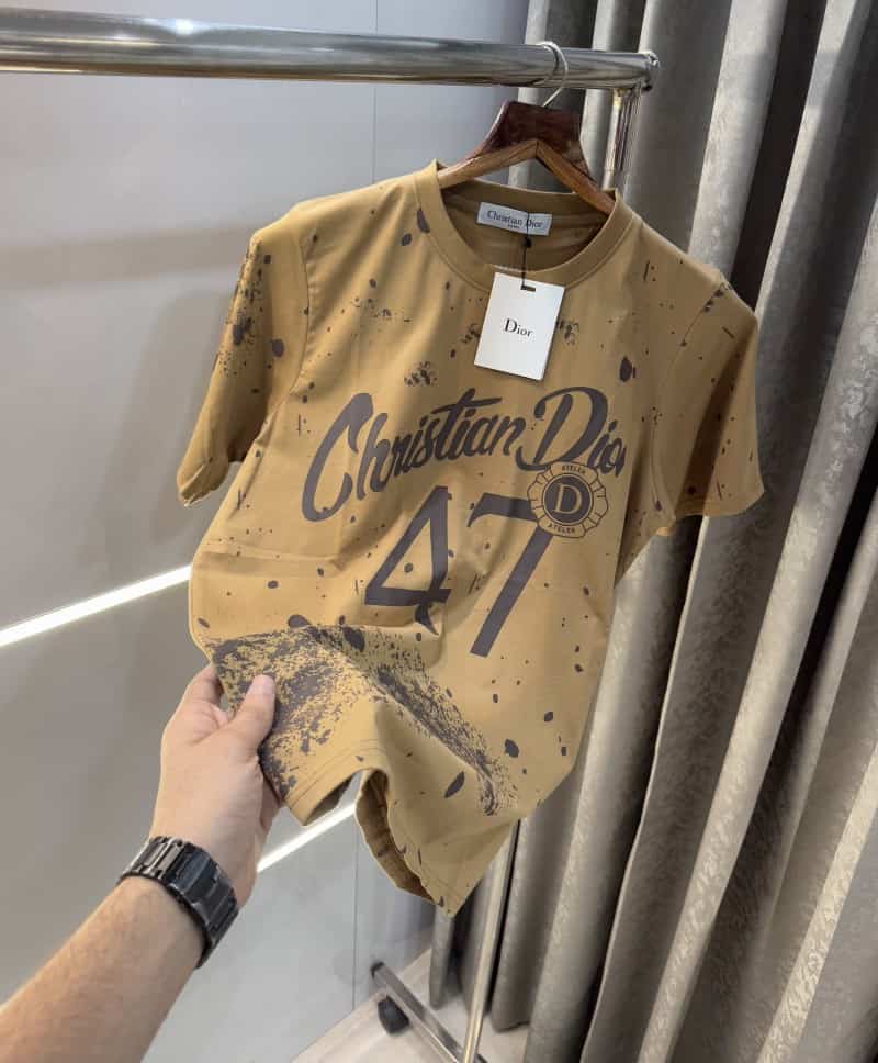 Christian Dio r Beige Printed Imported T-Shirt