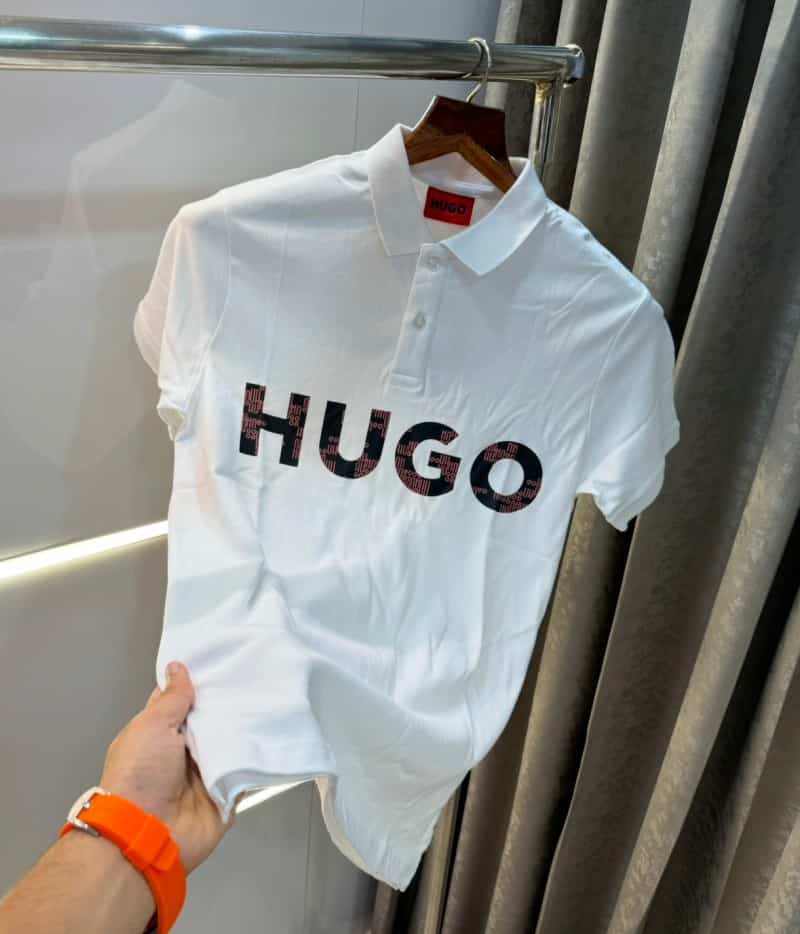 Hugo Bos s White Logo Print Classic Polo T-Shirt Main image