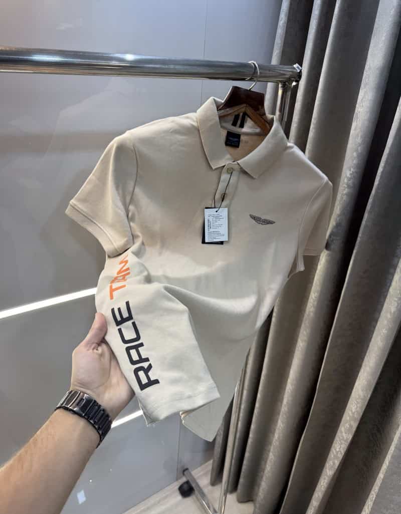 Hacket Beige Logo Print Classic Polo T-Shirt Main image