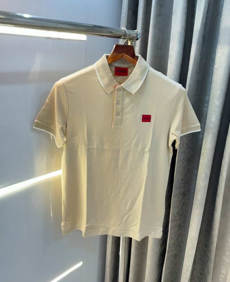 Hugo bos s Beige Patch Logo Classic Polo T-Shirt