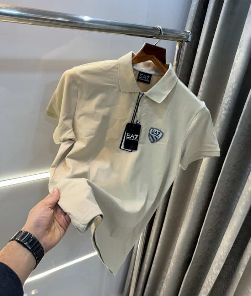 Emporio Arman i Beige Logo Print Premium Polo T-Shirt Main image