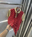 Gucc i Red MonogRaM Print Imported Premium Polo T-Shirt