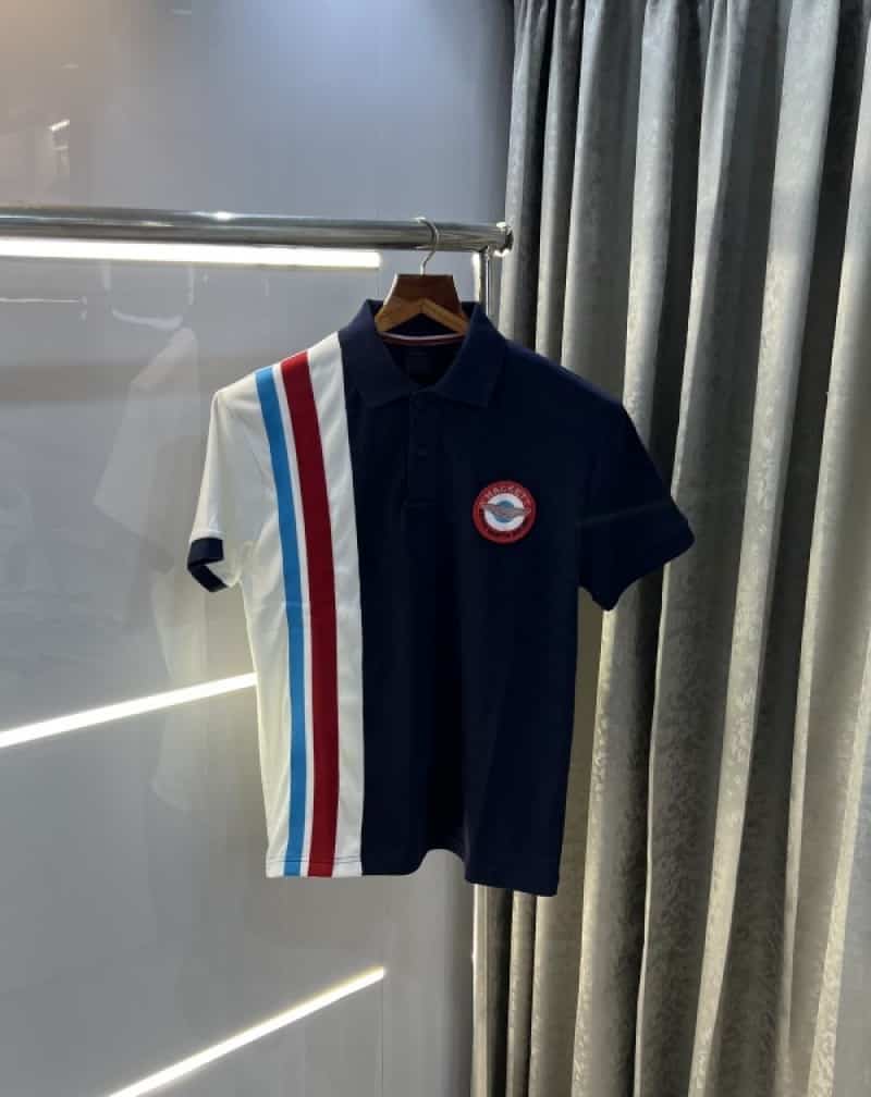 Hacket Aston Martin Navy Blue Embroidery Logo Imported Polo T-Shirt