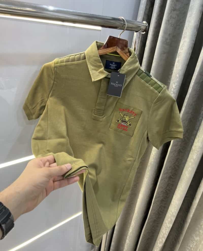 Hacket martin olive green embroidery logo premium polo t-shirt Main image