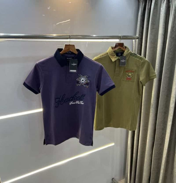 Hacket martin olive green embroidery logo premium polo t-shirt