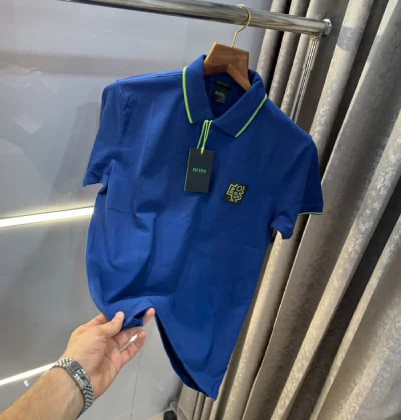 Hugo bos sPetrol Blue Embroidery Logo Print Premium Classic Polo T-Shirt Main image
