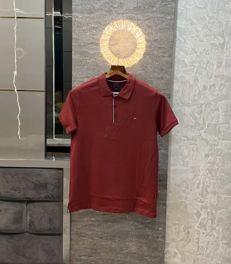 Tommy Hilfiger rust embroidery logo premium polo t-shirt
