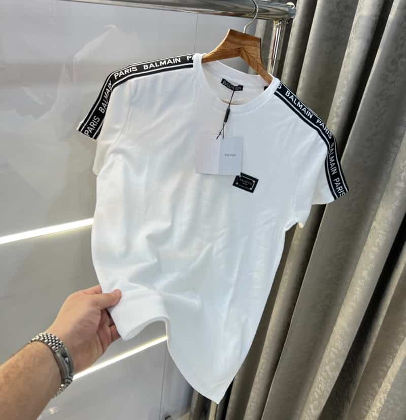 Balmai n Paris White Steel Logo Premium Classic T-Shirt Main image