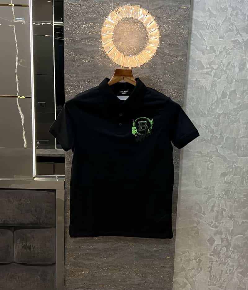 Balmai_n paris black logo print premium polo t-shirt Main image