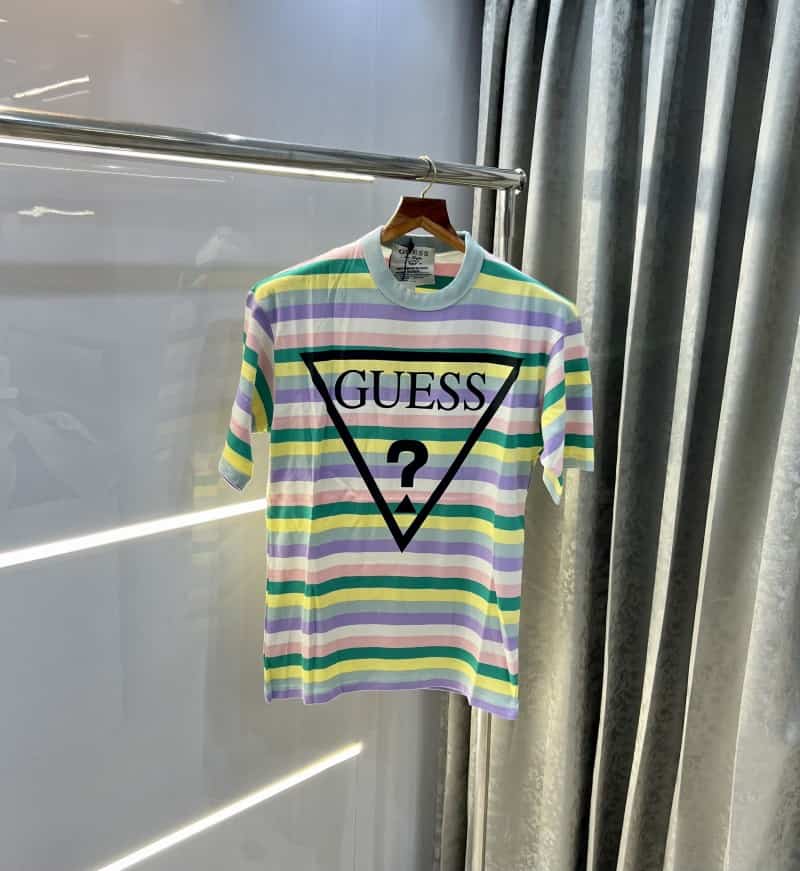 Gues s Printed Purple Imported Oversized T-Shirt Main image