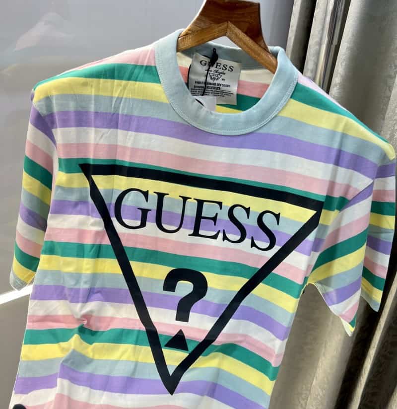 Gues s Printed Purple Imported Oversized T-Shirt Secondary image
