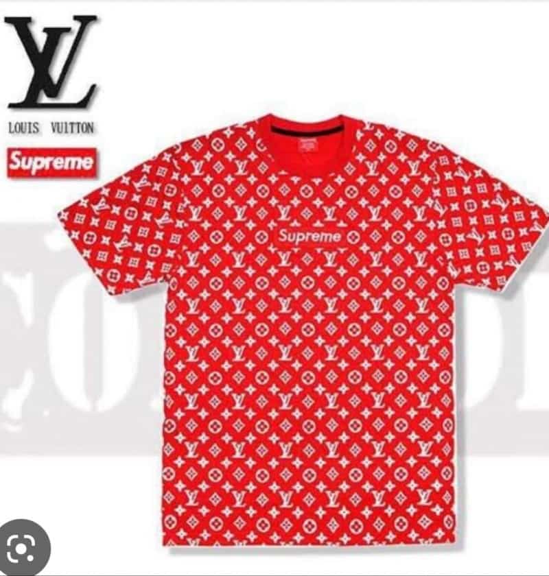 Loui s Vuitton sUpremE red imported oversized t-shirt Main image