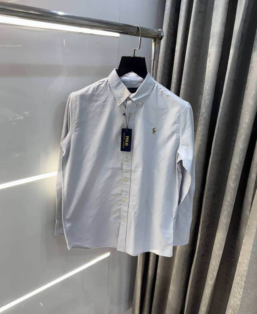 Ralph Laure n Light Grey Premium oxfO-rd Shirt Secondary image