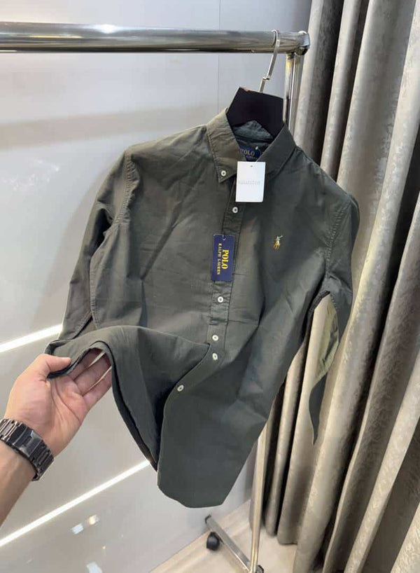 Ralp h lauren Olive Green Premium OXf0RD Shirt