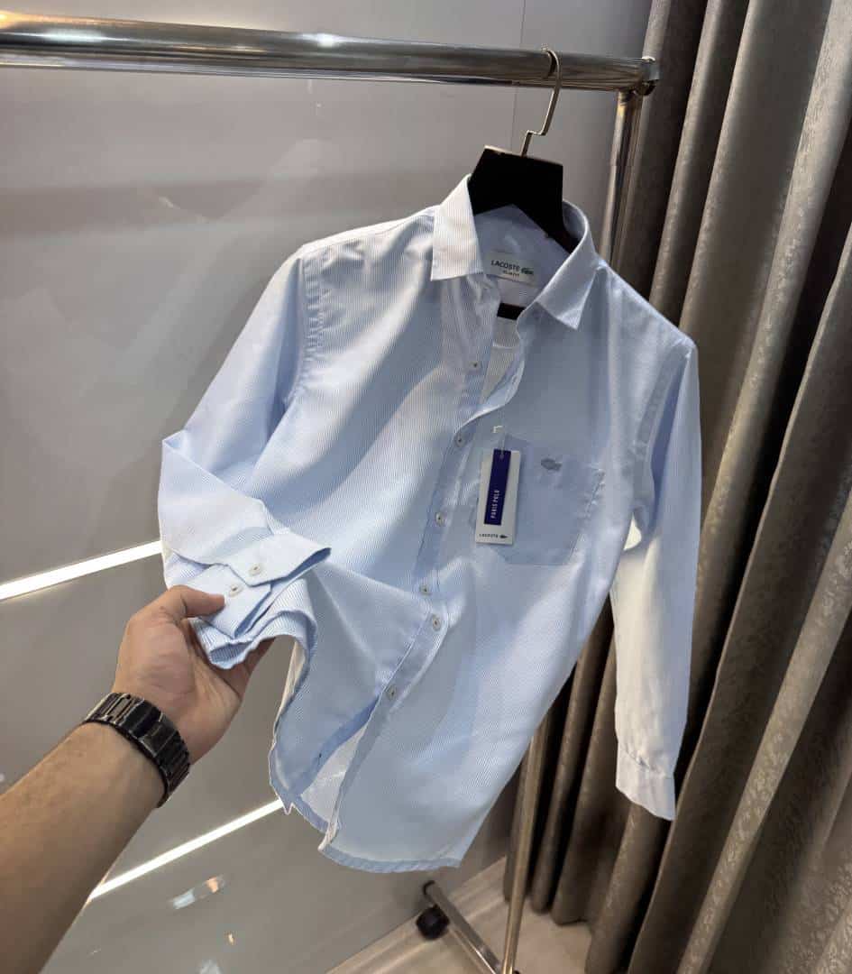 Lacost e Sky Blue strips Premium Classic Shirt Main image