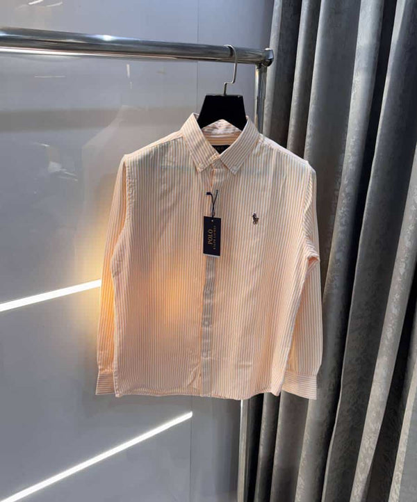 Ralph Laure n Orange strips Premium oxford Shirt