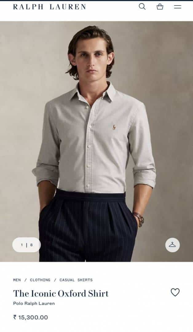 Ralp h Lauren Light Grey Premium o·Xfor d Shirt