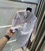 Ami Paris Milange strips Embroidery Logo Premium Shirt