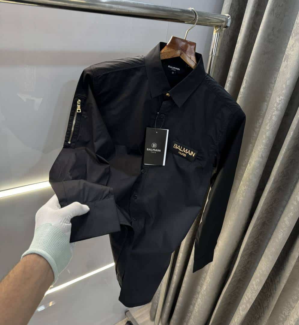 Balmai n Paris Black C Steel Logo Designer Shirt With Premium Box! Packing Main image