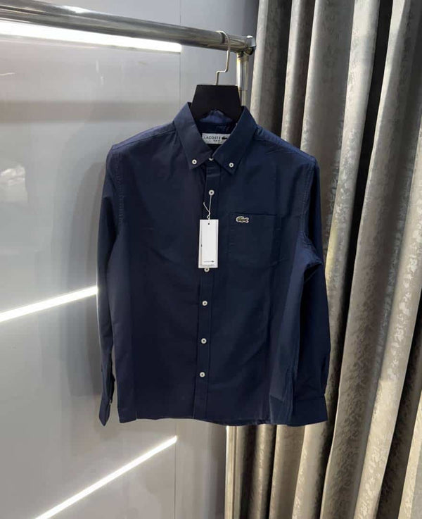 Lacost e Navy Blue Embroidery Logo Premium Shirt