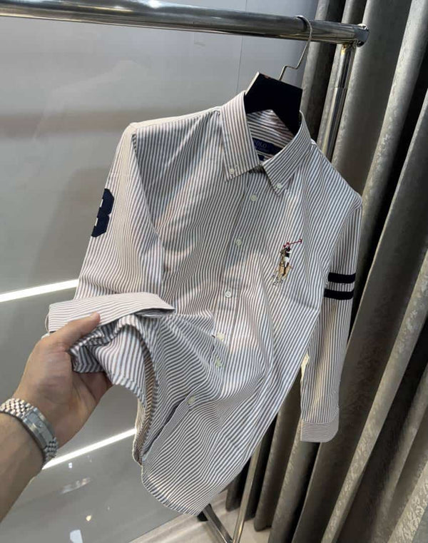 Ralph Laure n Brown strips Premium Shirt