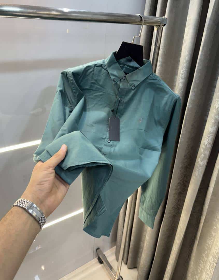 All saints English Green Embroidery Logo Classic Shirt Main image