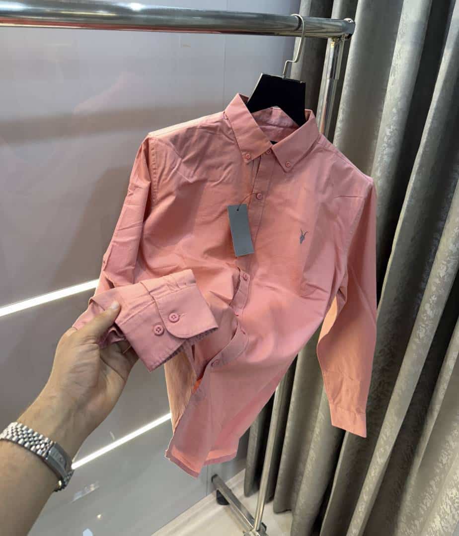 All saints Pink Embroidery Logo Classic Shirt Main image