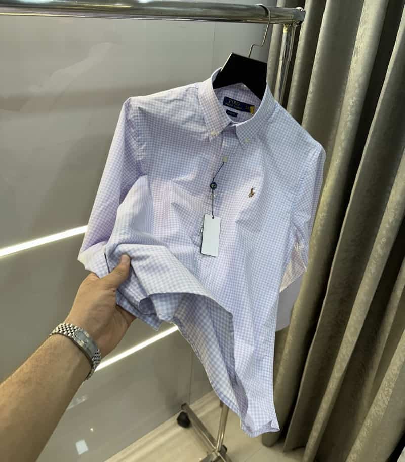 Ralp h lauren Purple Checks Premium Shirt Secondary image