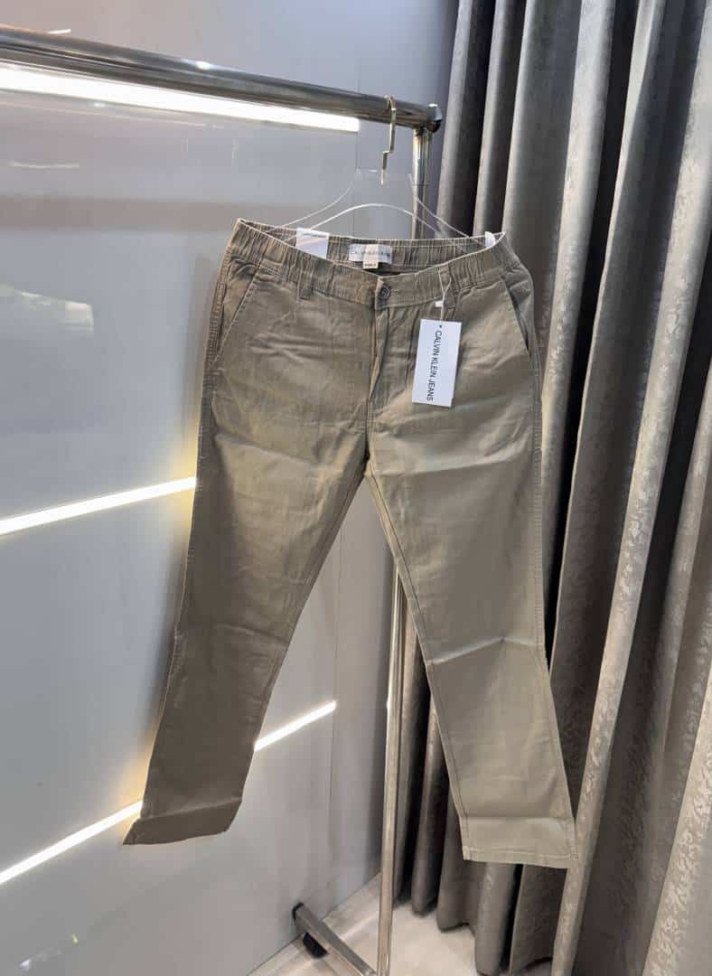 Calvi n klein Beige Premium Classic Linen Trouser Main image