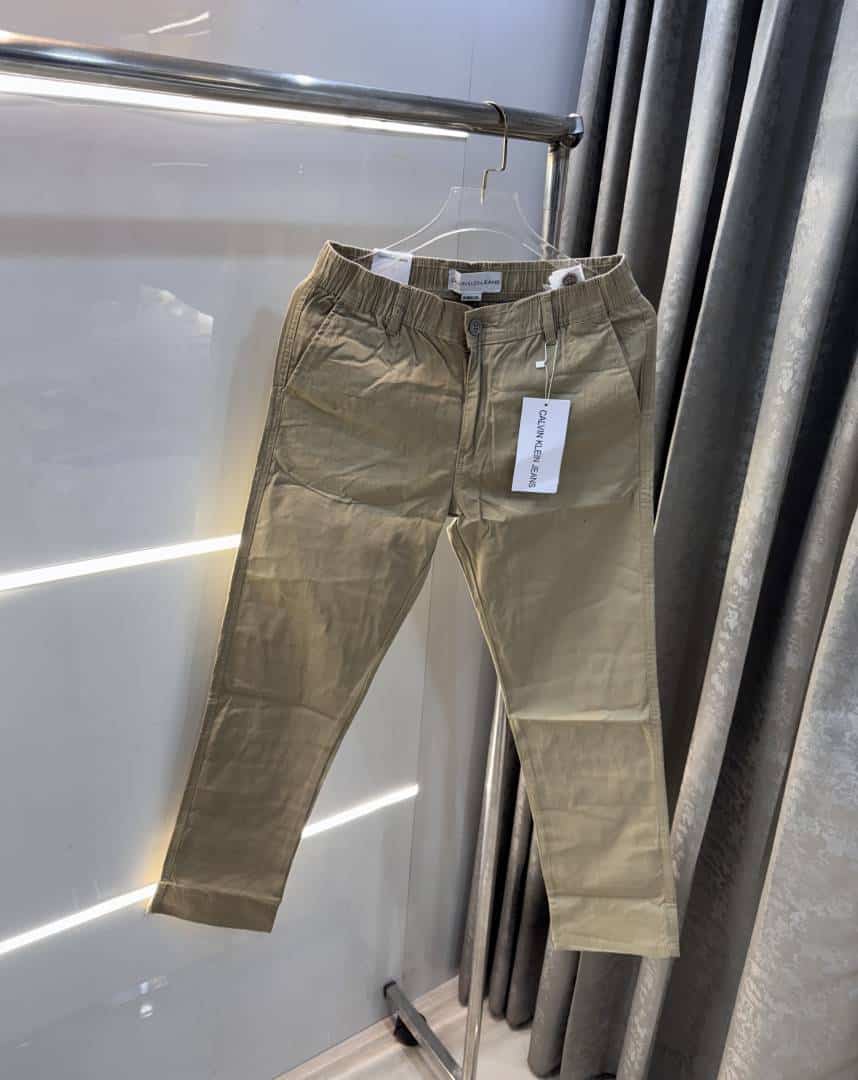 Calvi n Klein Beige01 Premium Classic Linen Trouser Main image