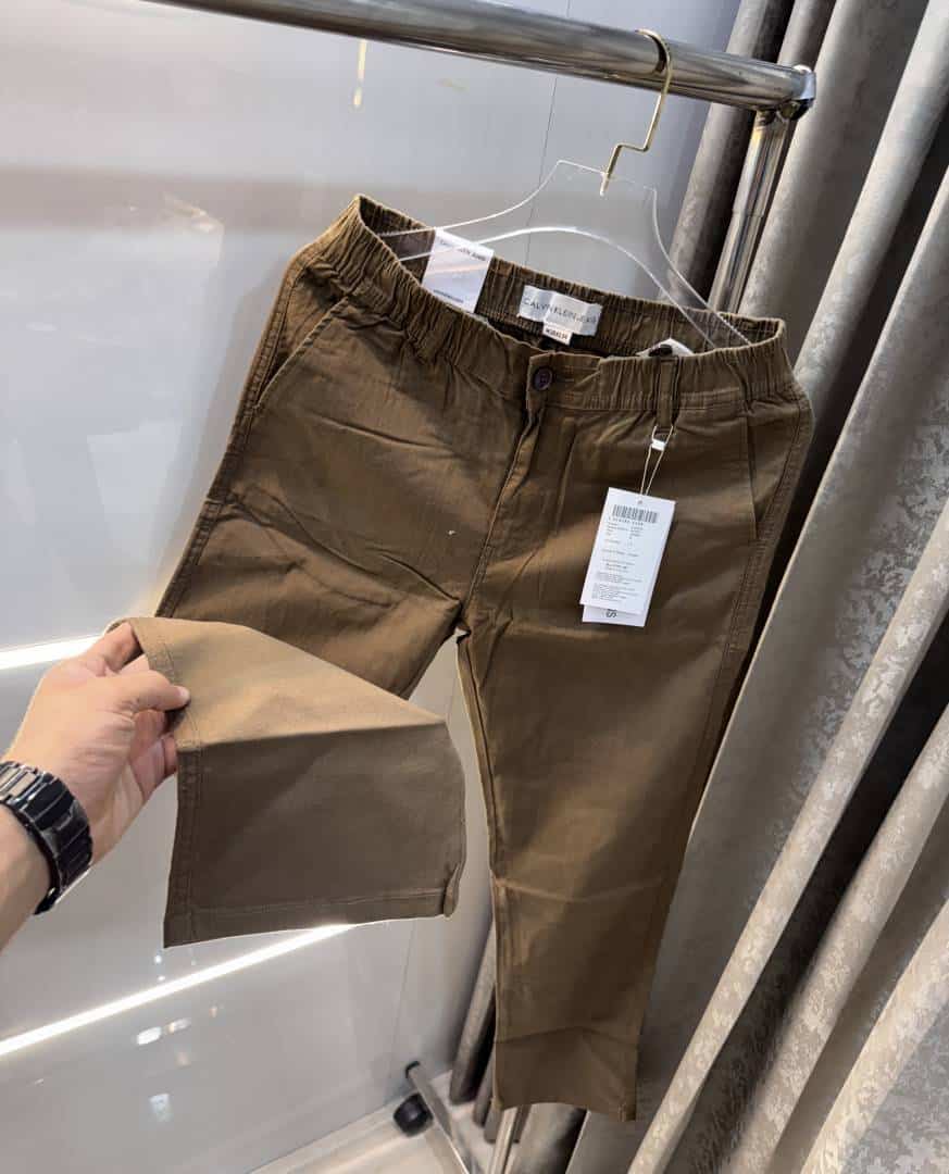 Calvin klei n Brown Premium Classic Linen Trouser Secondary image