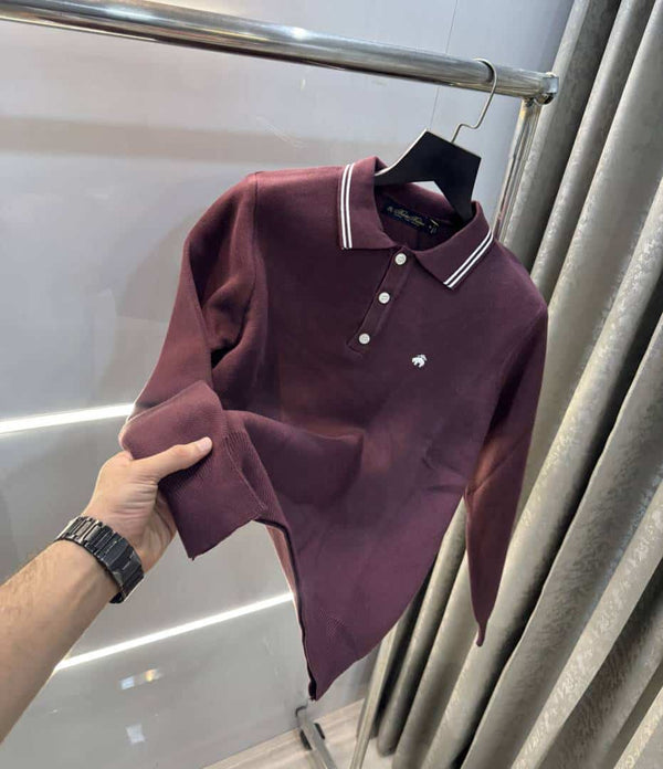 Brooks Brother Wine Premium Knitted Pull Over