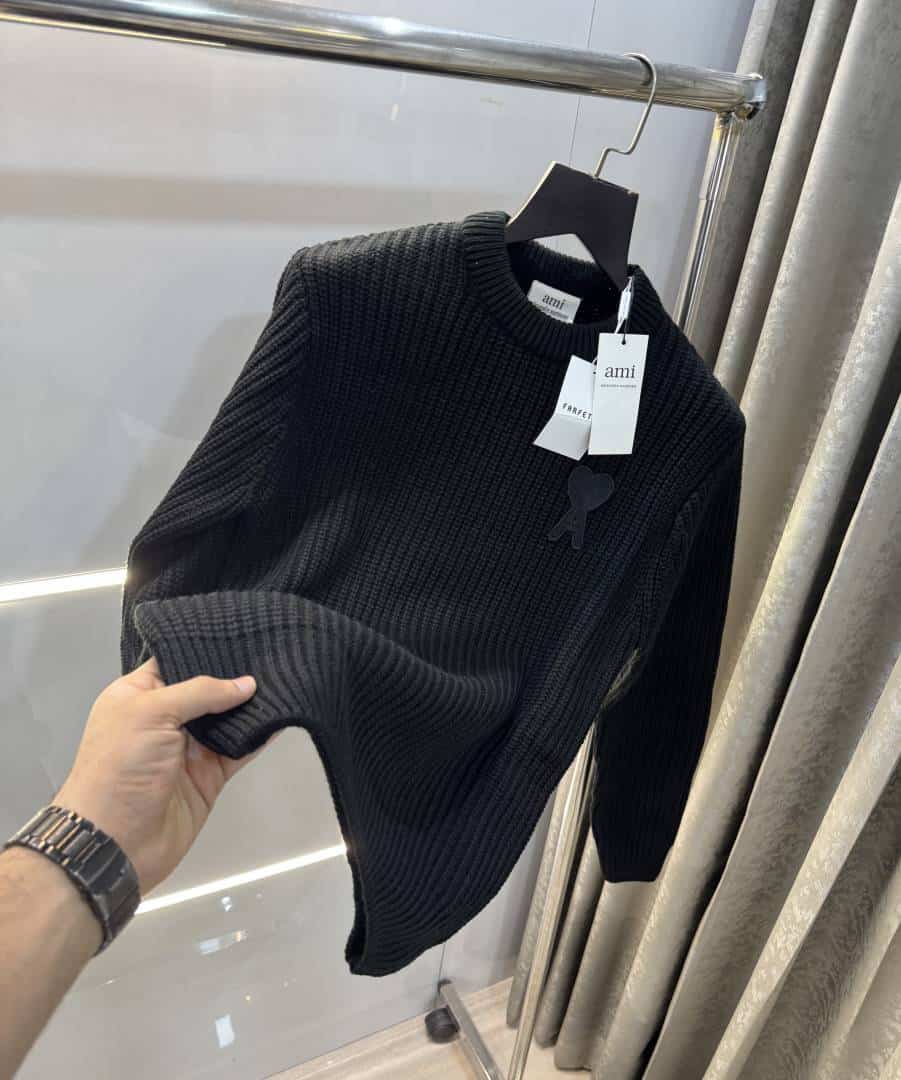 Ami Paris Black Knitted Ultimate Imported Pull Over Main image