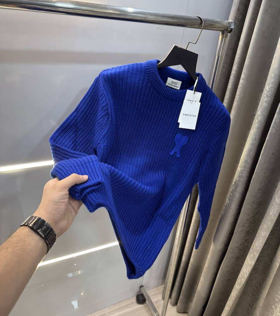 Ami Paris Blue Knitted Ultimate Imported Pull Over Main image