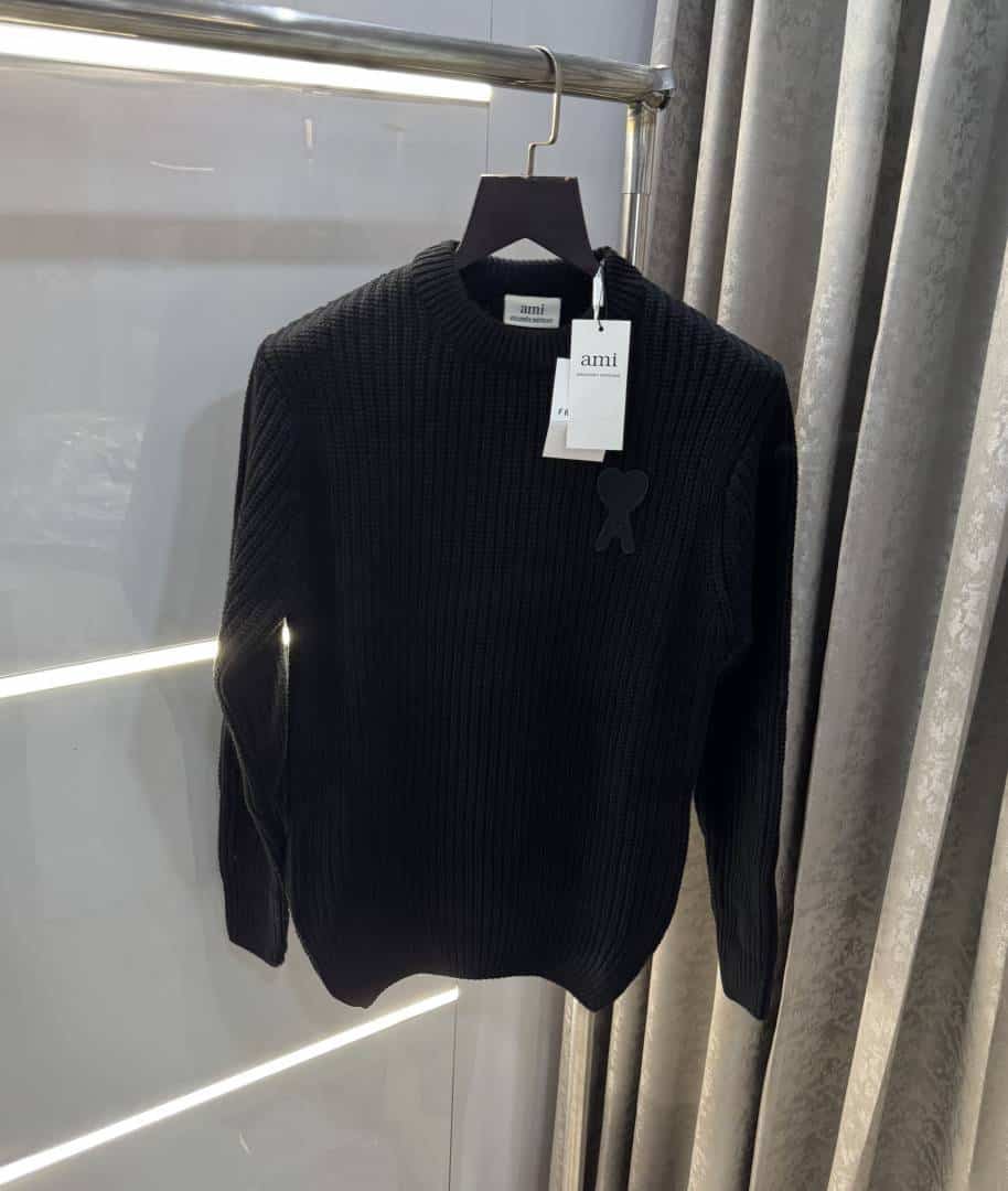 Ami Paris Black Knitted Ultimate Imported Pull Over Secondary image