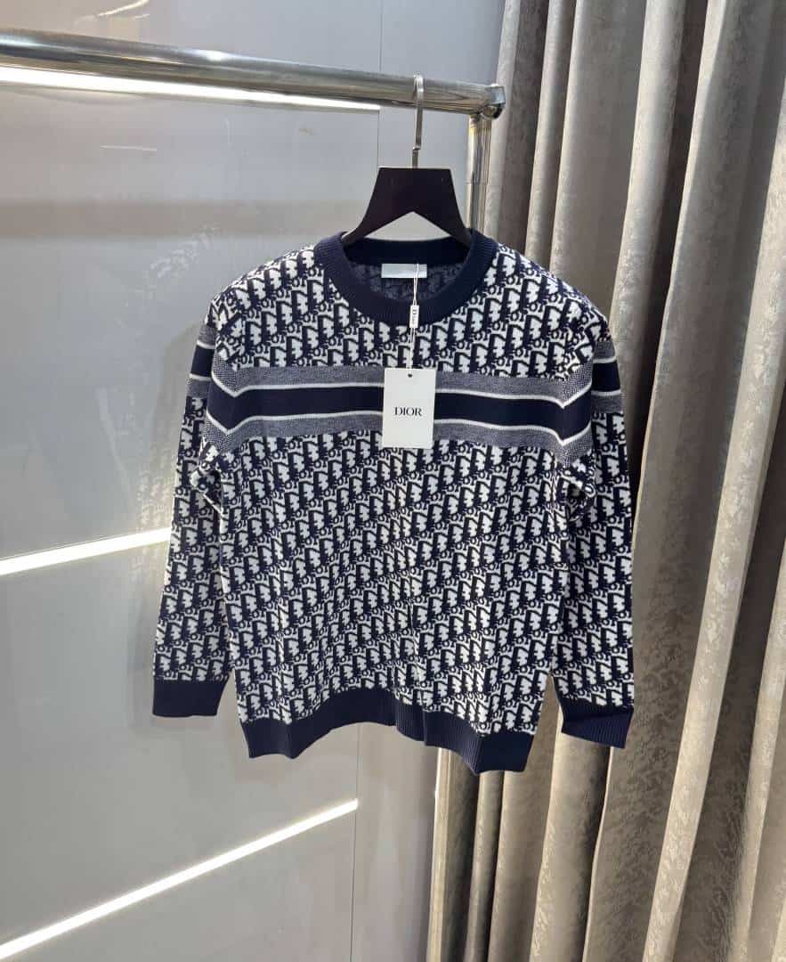 Christian Dio r Blue Knitted Imported Pull Over Main image