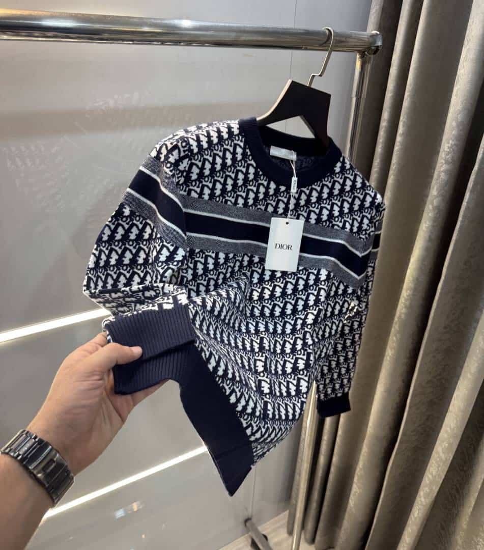 Christian Dio r Blue Knitted Imported Pull Over Secondary image